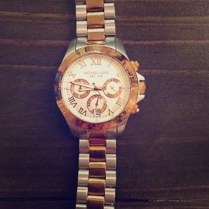 Michael Kors Silver & Rose gold watch